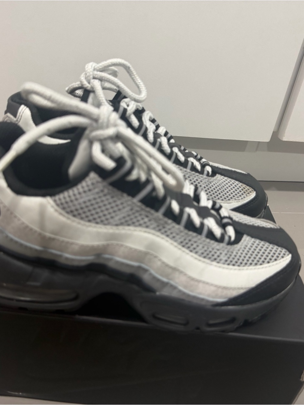 Nike Black and White Mesh Air Max Sneakers - Picture 6 of 11